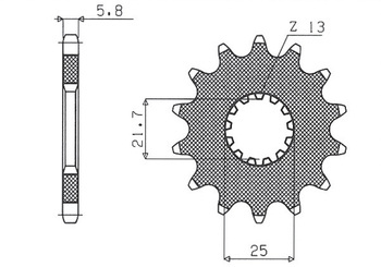 SUNSTAR Zębatka przednia stalowa SUZUKI GS500E 89-93 [16]