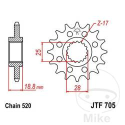 Zębatka przednia JT JTF705.15 (15Z)