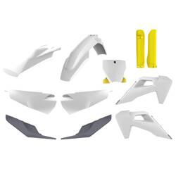 Pełny komplet plastików Husqvarna TC / FC TPI '19-'22 Polisport biało,szaro,żółty