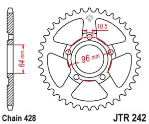 JT Zębatka tylna stalowa [50 zębów] HONDA XL 125 R 82-87