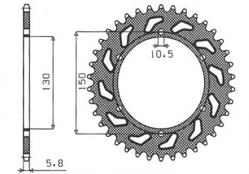 SUNSTAR Zębatka tylna stalowa HONDA NX 650 95-01 / YAMAHA XJ 6 09-15 [46]