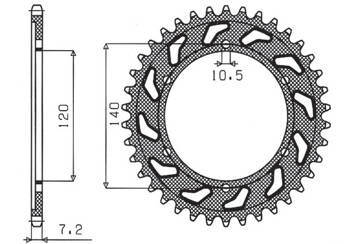 SUNSTAR Zębatka tylna stalowa SUZUKI GSXR 600 98-00 [46]