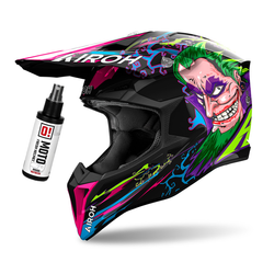 Kask cross Airoh Wraaap Music Gloss kolor: czarny,zielony,niebieski