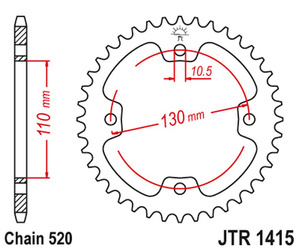 JT Zębatka tylna stalowa [38 zębów] KAWASAKI KFX 450 08-14
