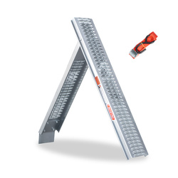 BIKETEC OM Uniwersalna rampa najazdowa stalowa motocykl / ATV 215cm x 26cm, Max. 227 kg, Kolor srebrny