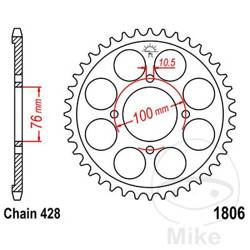 Rear sprocket, steel JT JTR1806.56 number of teeth 56Z