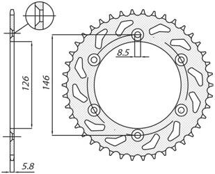 Steel Rear Sprocket SUZUKI DRZ 400 00-09 [47]