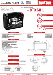 Akumulator BS BTX24HL Zamiennik YTX24HL-BS 21AH 350A