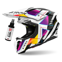 Kask cross Airoh Twist 3 Rainbow czarny,biały,fioletowy / połysk