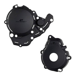 Osłona dekla alternatora + osłona pokrywy sprzęgła + osłona pompy wody KTM EXC-F 250 / 350 '24 Polisport czarny