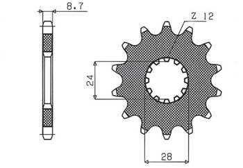 SUNSTAR Zębatka przednia stalowa KAWASAKI ZX 12R 00-05 [18]