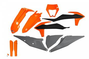 Komplet plastików UFO dla KTM EXC 125 '20-'21, EXC 250 / 300 '20-'23, EXC-F 250 / 350 / 450 / 500 '20-'23 kolor pomarańczowy