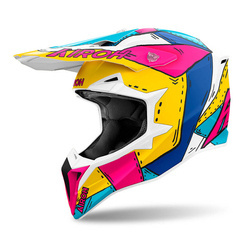 Kask cross Airoh Wraaap PAINT MATT kolor: niebieski,różowy,biały
