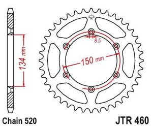 Zębatka tylna stalowa JT JTR460.52 ilość zębów 52Z