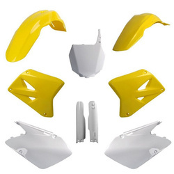 Pełny komplet plastików Suzuki RM 125 / 250 '01-'06 Polisport żółty,biały