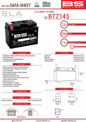 Akumulator BS BTZ14S 11,2AH Zamiennik YTZ14S 11.2AH 230A