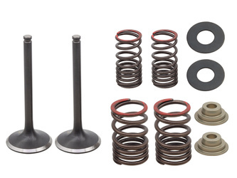 Zawory wydechowe [komplet zaworów + sprężyny + podkładki][stalowe] Kawasaki KXF 450 (KX 450F) '17-18  (12005-0766)