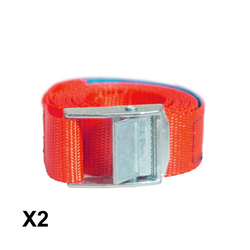 BIKETEC OM Komplet 2 pasów transportowych 25mm x 2m obciążenie do 250kg, 2 pasy kolor czerwony